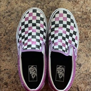 purple checkered vans
